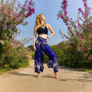 Royal Blue Royal Elephant Palazzo Wrap Pants