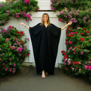 Plain Black Cotton Kaftan