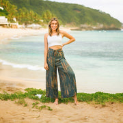 P9870- Shibori Tie Dye Palazzo Wrap Pants