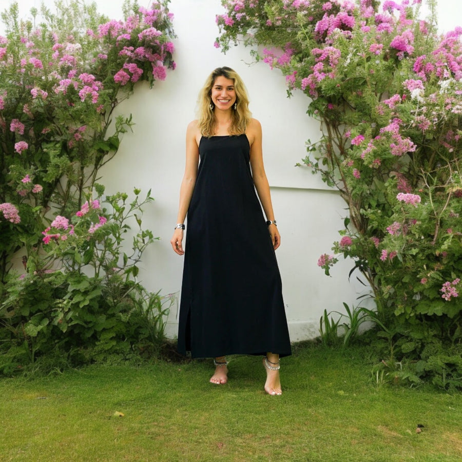 Black Cotton Boho SunDress