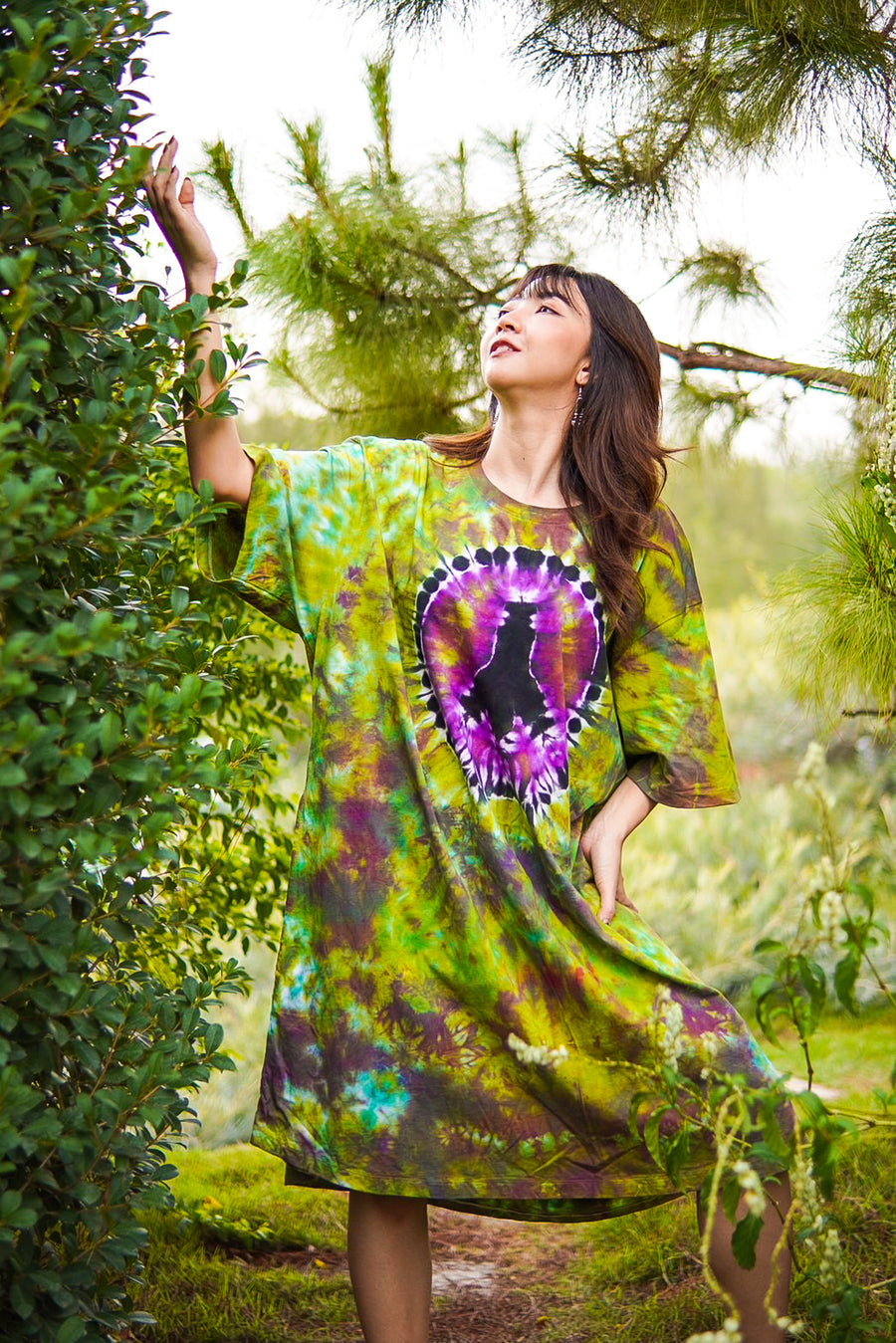 Forest Peace Hand Dyed Boho Hippie Dress