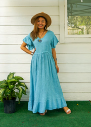 Sky Blue Double Gauze Cotton Dress