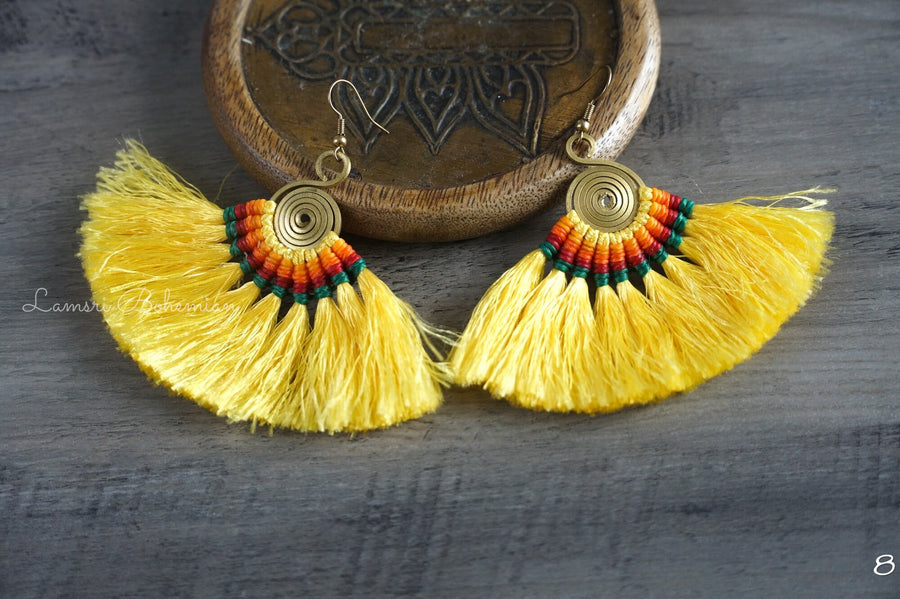 Golden Horizon Bohemian Tassel Earrings