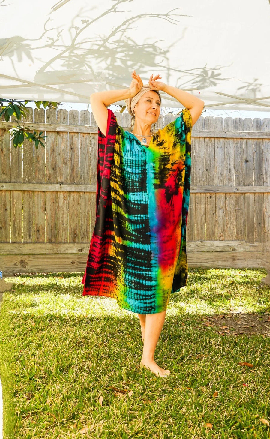 Vibrant Spectrum Tie-Dye Kaftan