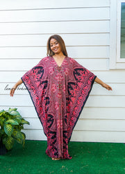 Red Paisley Boho Kaftan