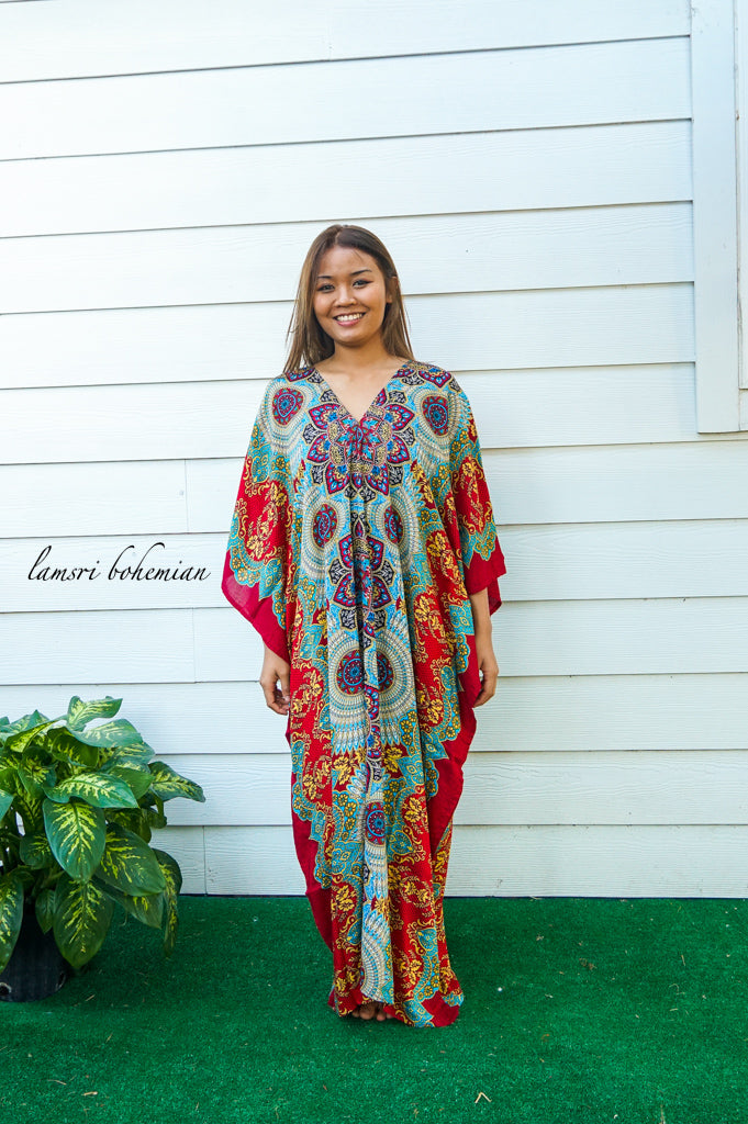 Red Mandala Kaftan