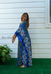 Pacific Blue Mandala Boho Kaftan