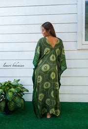 Green Mandala Boho Kaftan