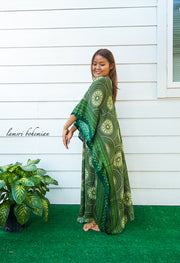 Green Mandala Boho Kaftan