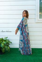 Turquoise Lotus Kaftan