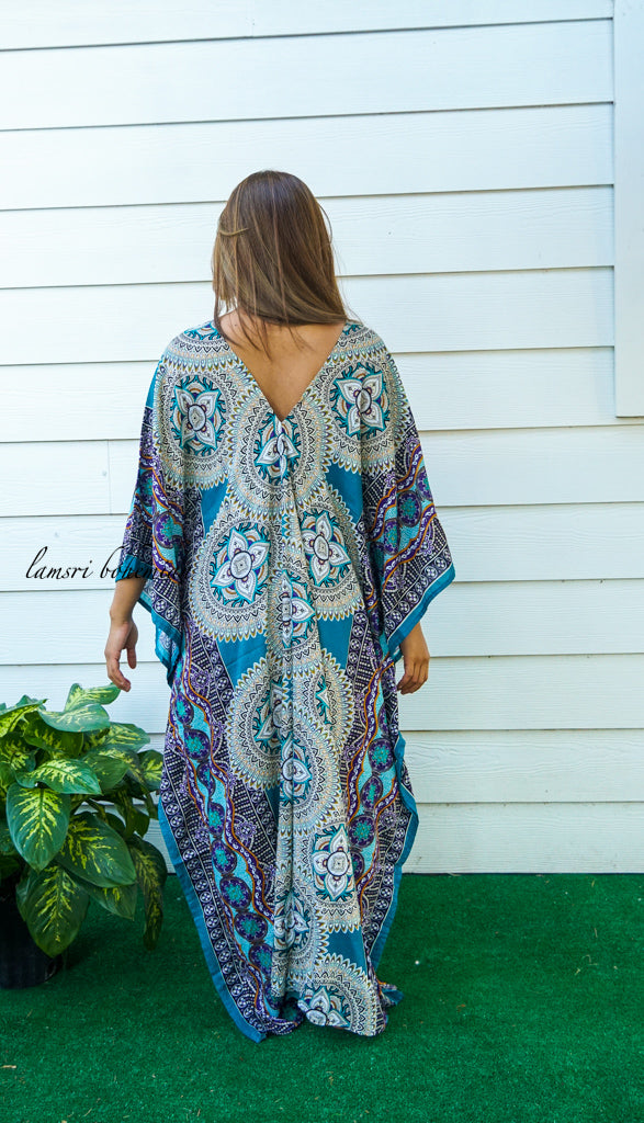 Turquoise Lotus Kaftan