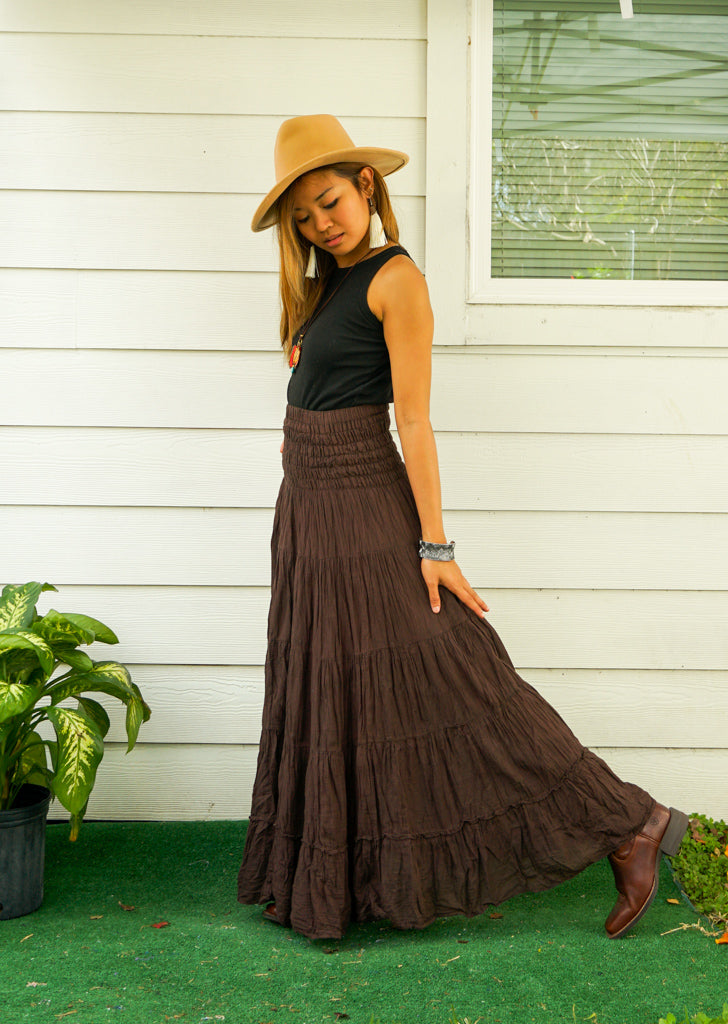 Cotton gauze maxi skirt best sale