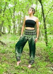 Green Peace Peacock Harem Pants