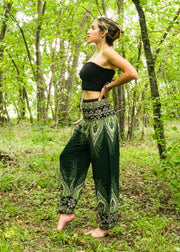 Green Peace Peacock Harem Pants