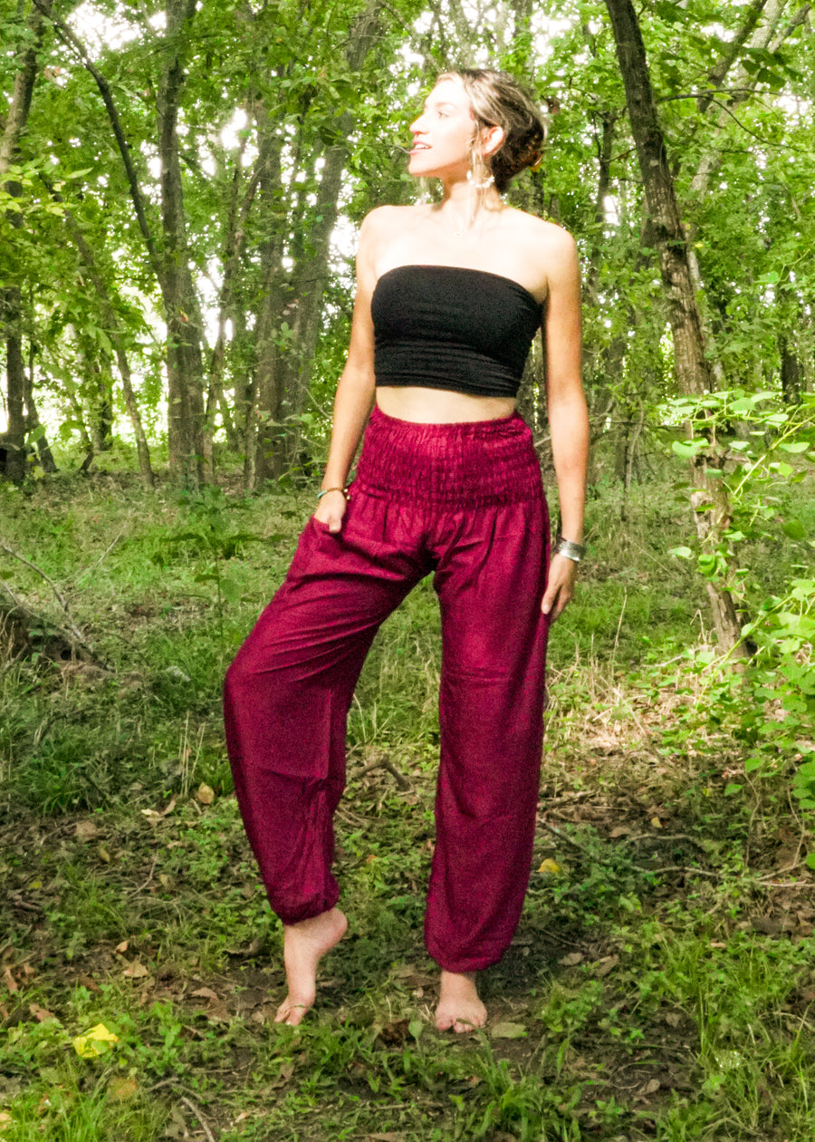 Solid Burgundy Harem Pants