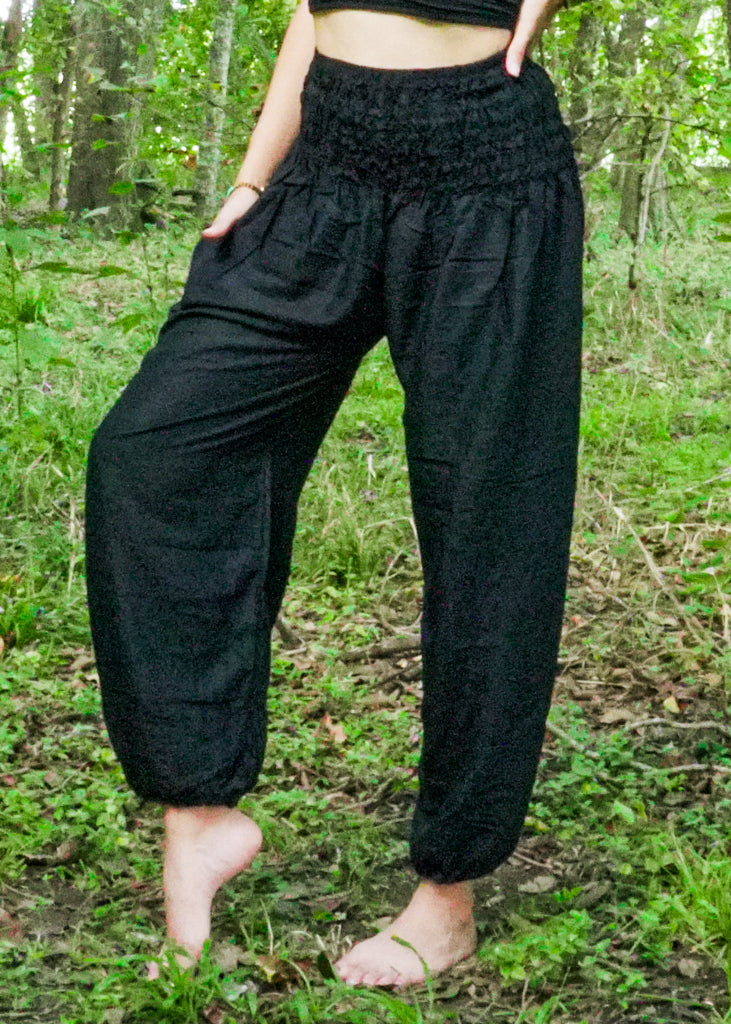 Solid Black Harem Pants