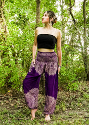 Purple Lotus Bloom Harem Pants