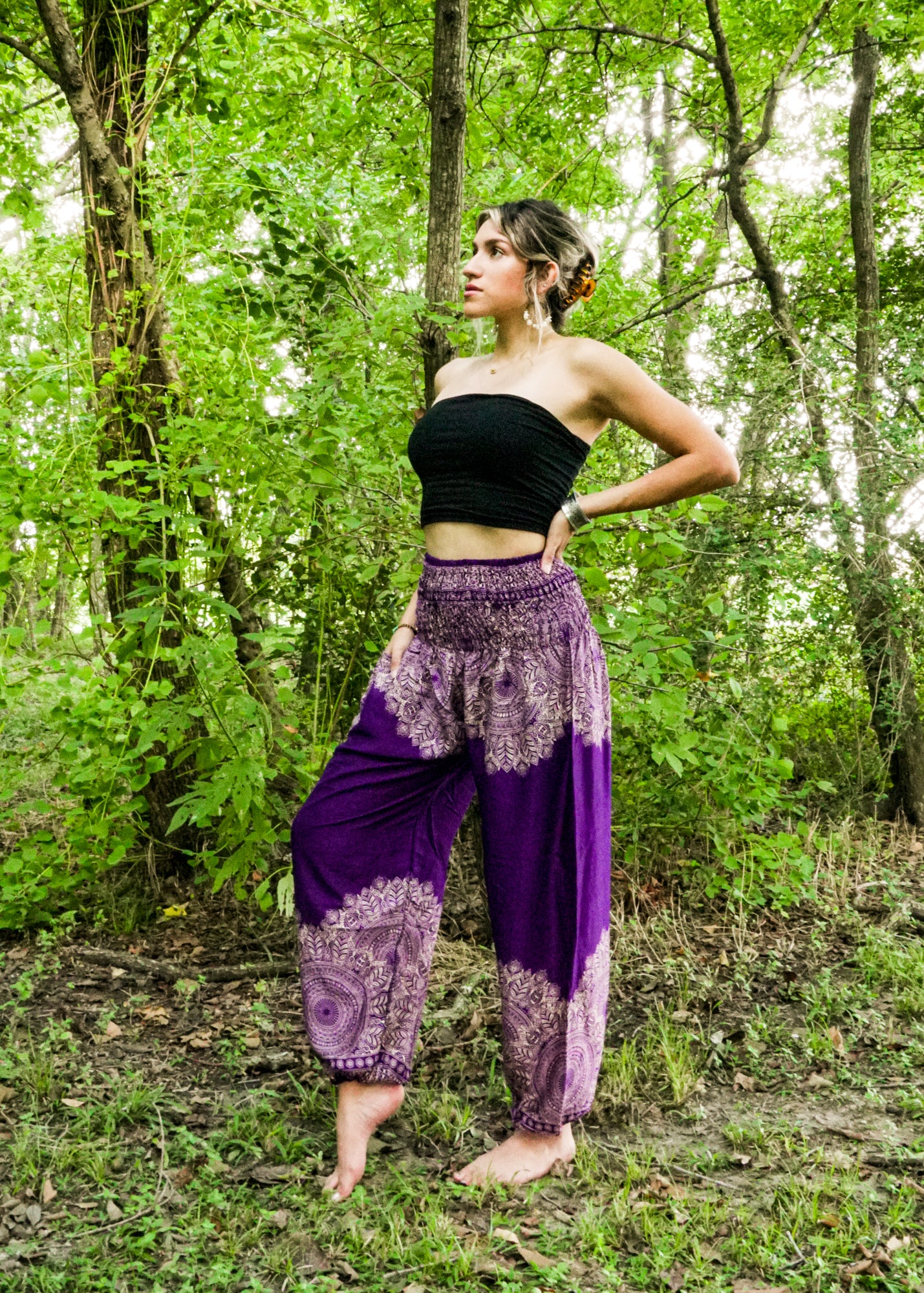 Purple Lotus Bloom Harem Pants