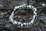 White Turquoise Stones Boho Silver Anklet