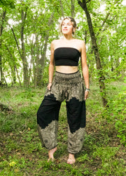 Black Lotus Bloom Harem Pants