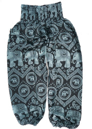 Black Wild Elephant Harem Pants