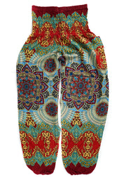 Red Lotus Floral Harem Pants