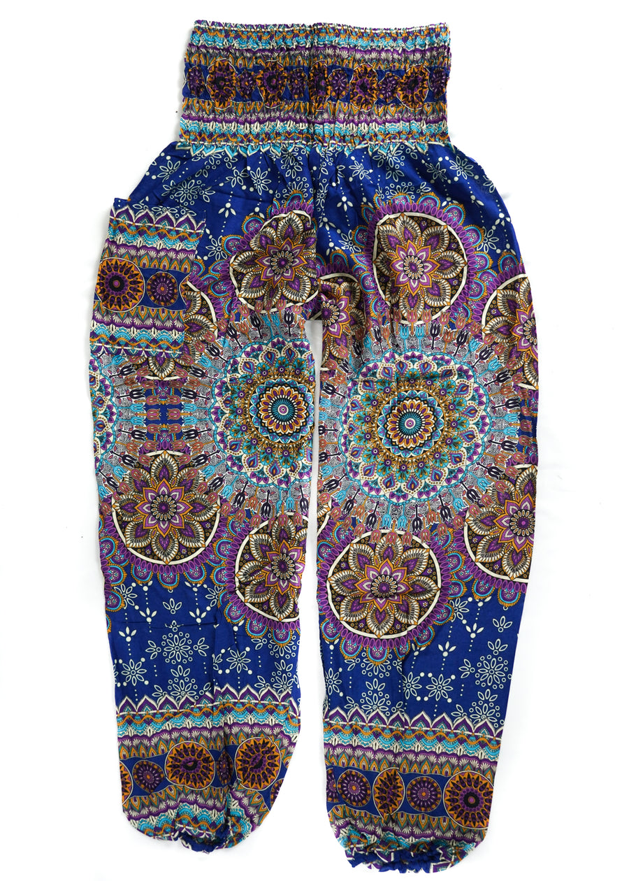 Blue Lotus Chakra Floral Harem Pants