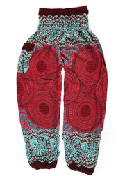 Burgundy Wild Mandala Harem Pants