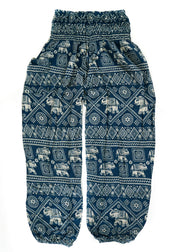 Teal Star Elephant Harem Pants