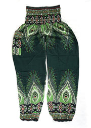 Green Peace Peacock Harem Pants