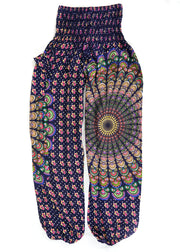 Dark Blue Full Moon Chakra Mandala Harem Pants