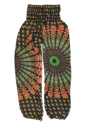 Black Full Moon Chakra Mandala Harem Pants