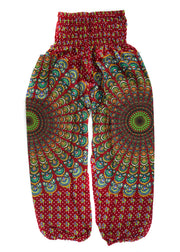 Red Full Moon Chakra Mandala Harem Pants