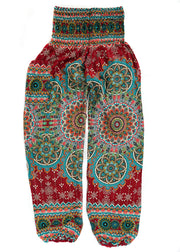 Red Lotus Chakra Floral Harem Pants