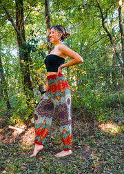 Red Lotus Floral Harem Pants