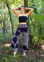 Purple Butterfly Mandala Harem Pants