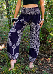 Purple Butterfly Mandala Harem Pants