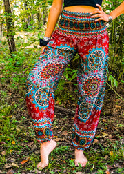 Red Lotus Chakra Floral Harem Pants