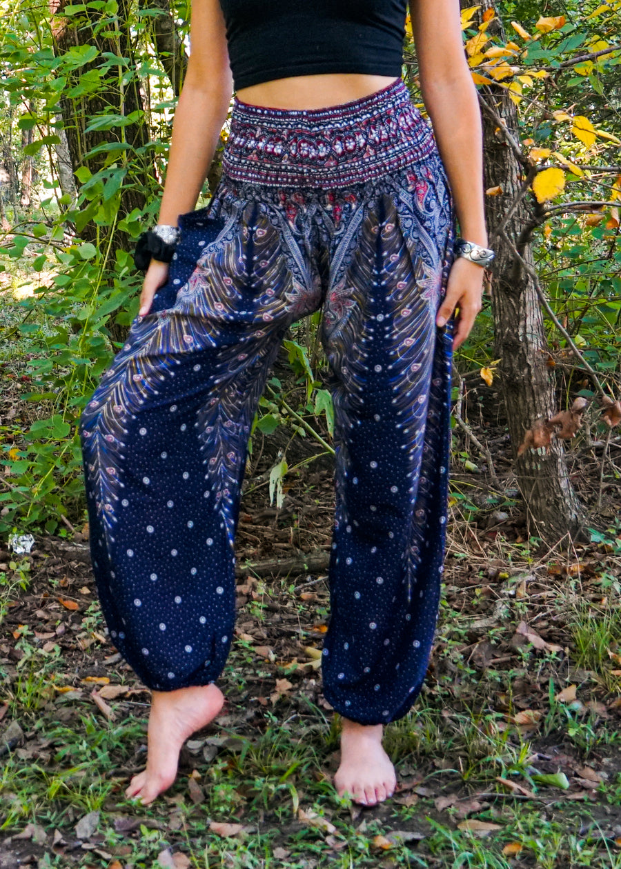 Blue Peacock Harem Pants