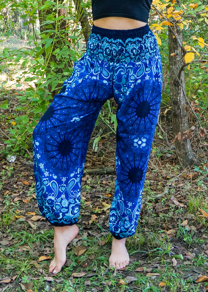 Deep Blue Mandala Harem Pants