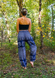 Blue Marble Elephant Harem Pants