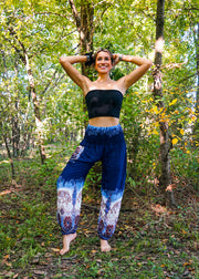 Dark Blue Royal Elephant Harem Pants