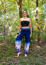 Dark Blue Royal Elephant Harem Pants