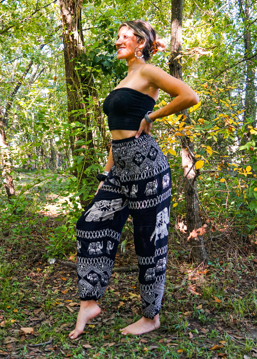 Black Persian Elephant Harem Pants