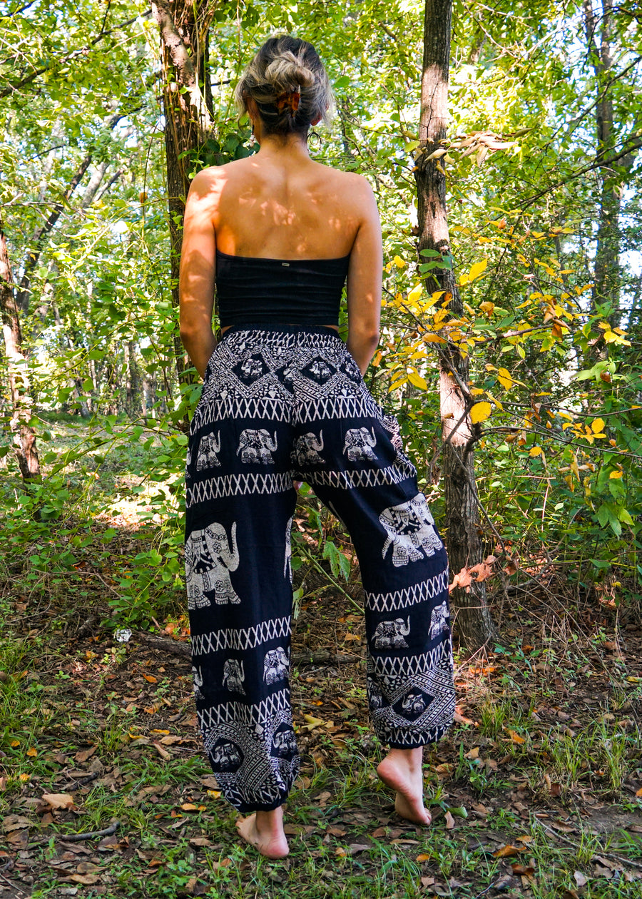 Black Persian Elephant Harem Pants