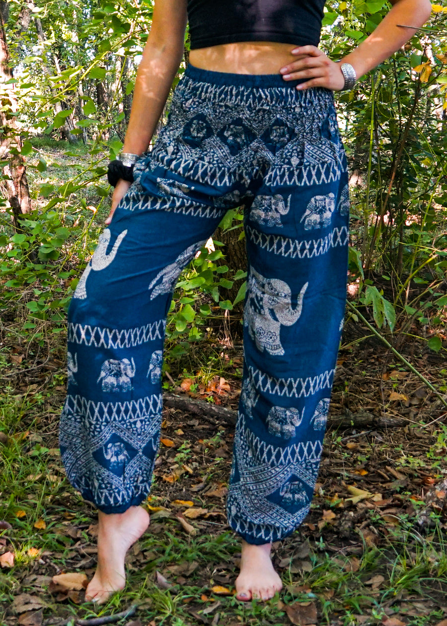 Teal Persian Elephant Harem Pants