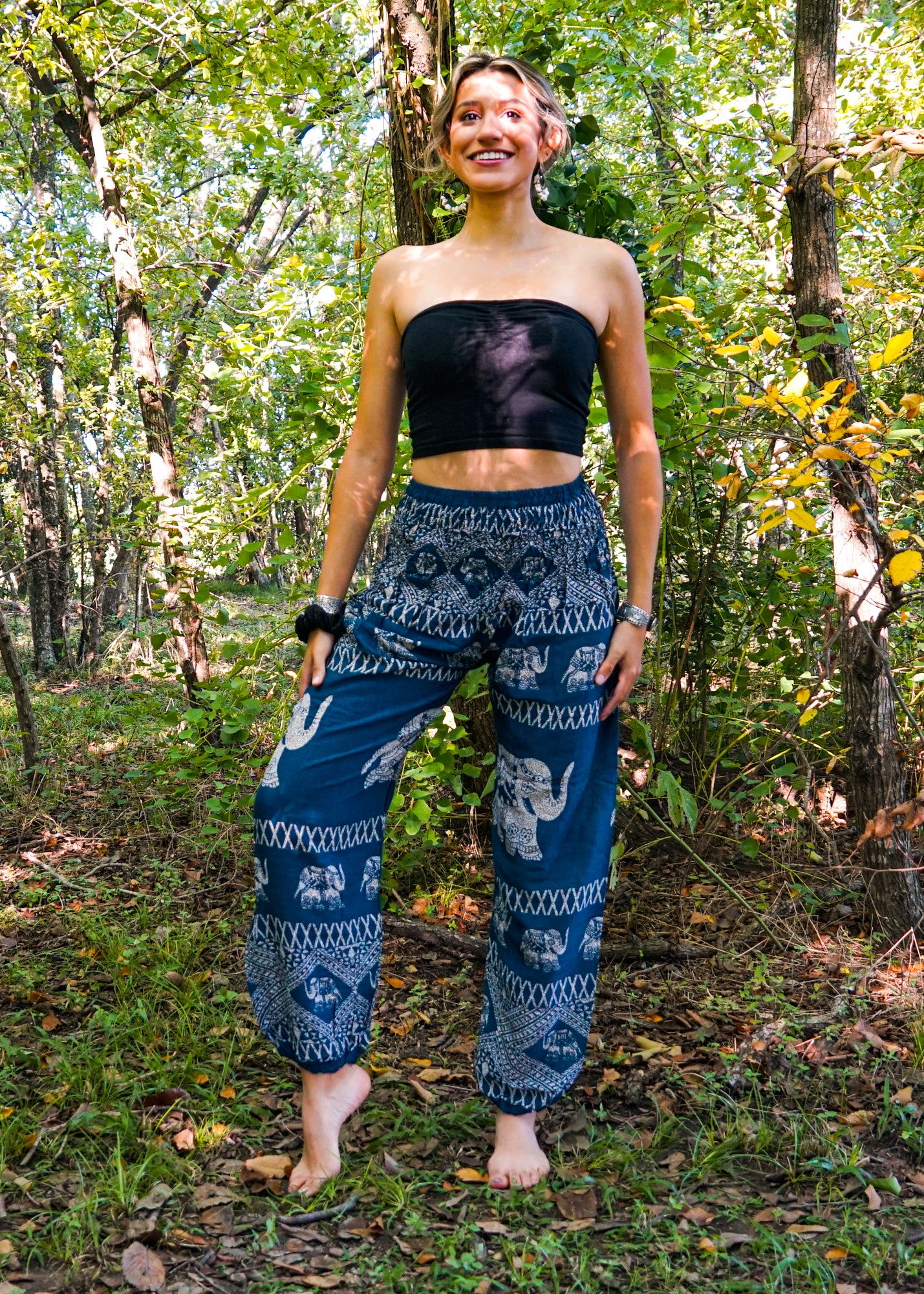 Teal Persian Elephant Harem Pants