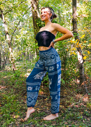 Teal Persian Elephant Harem Pants