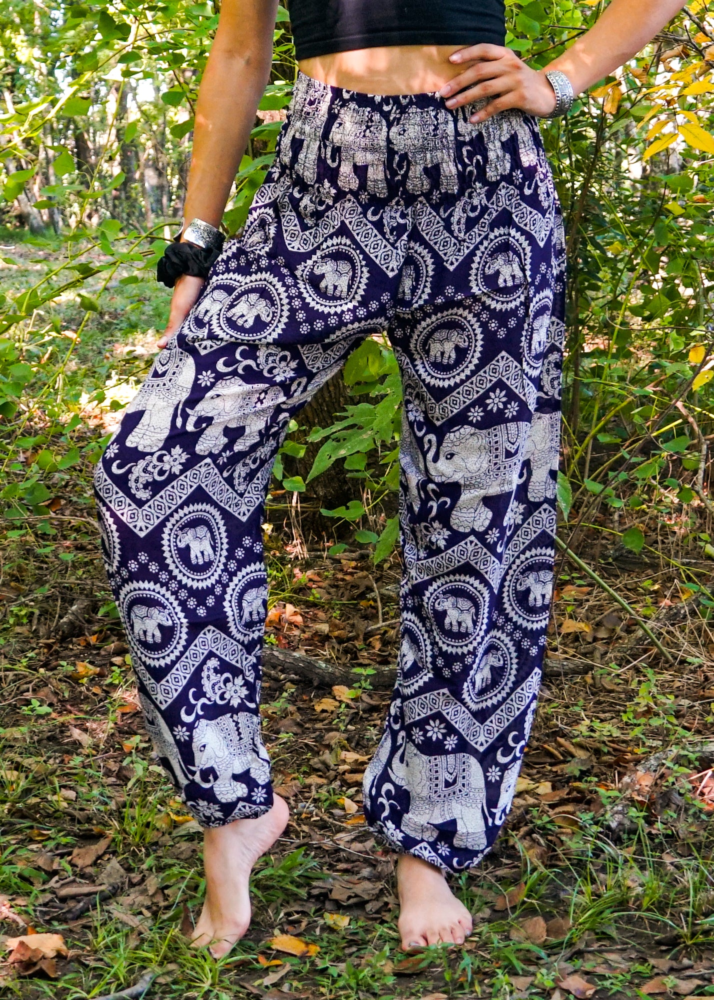 One Tribe Apparel Women's Elephant Pants from Thailand Midnight