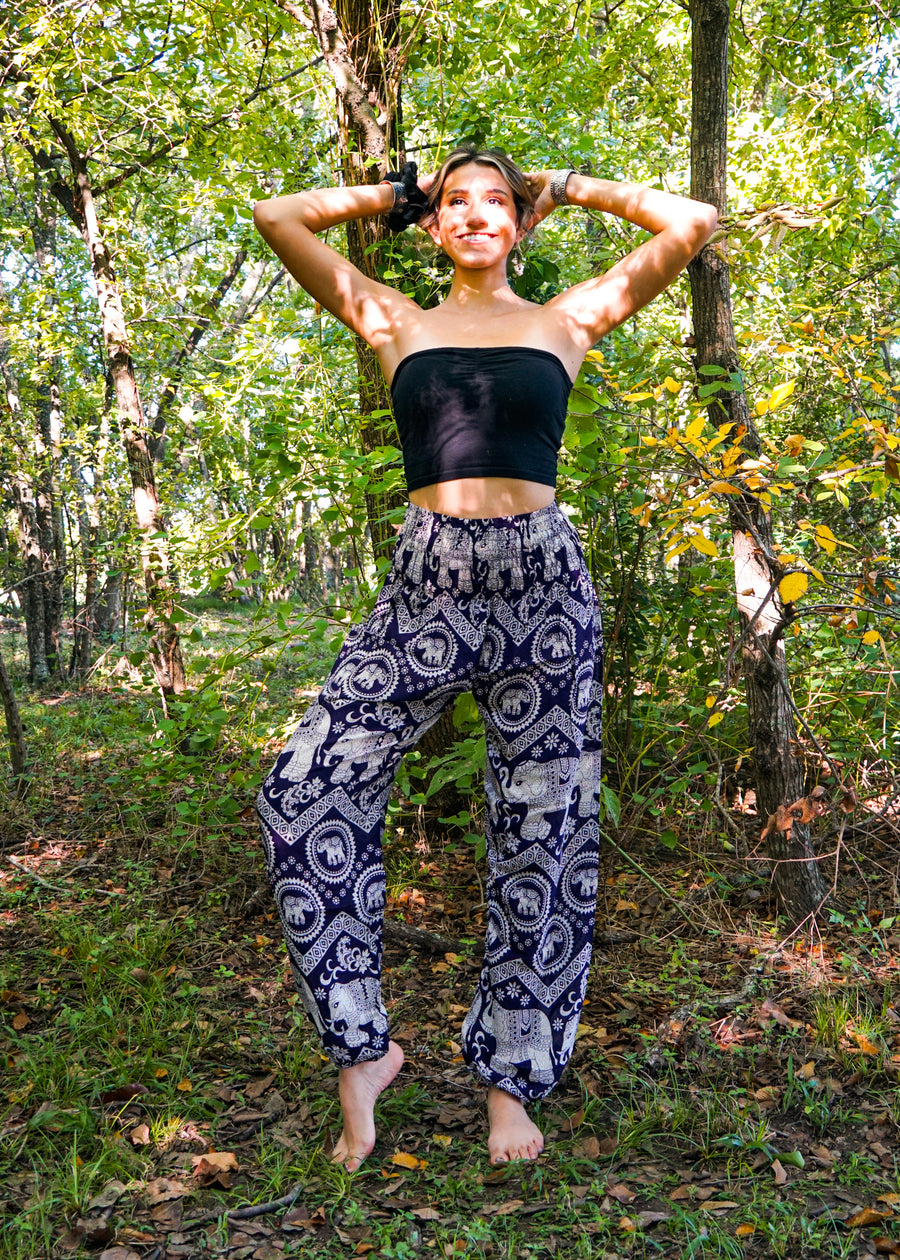 Purple Fun Elephant Harem Pants